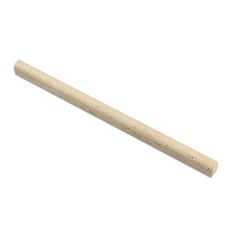 12" x 0.5" Honed Travertine Pencil Liner Tile Trim in Cream