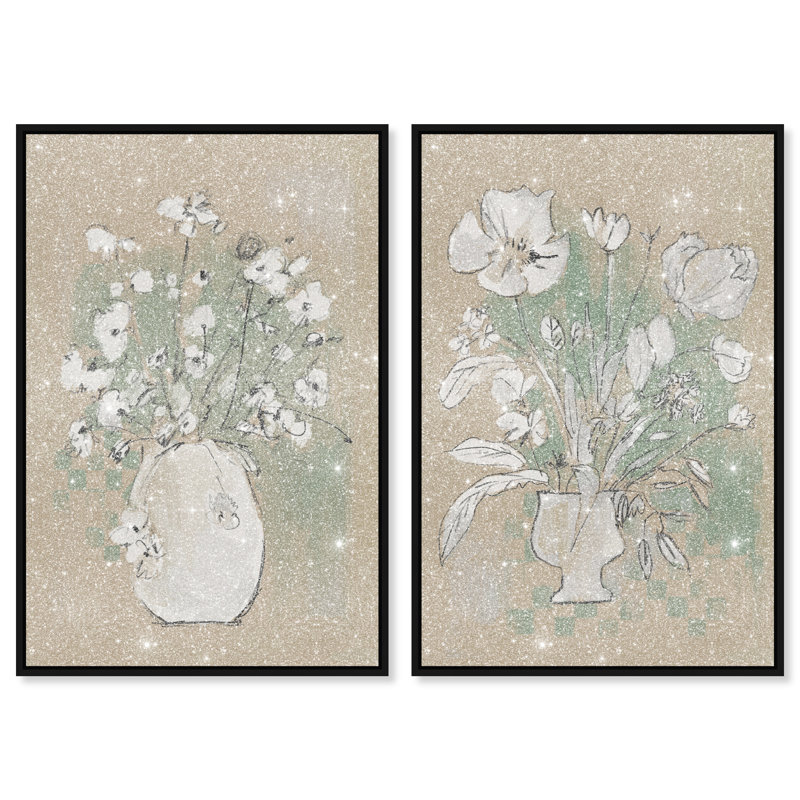 Spring Energy Set Set by Oliver Gal, Black Floater Frame, 17"H x 25"W