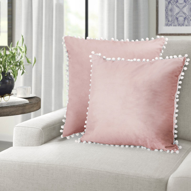Kaetzel Pom-poms Velvet Pillow Cover