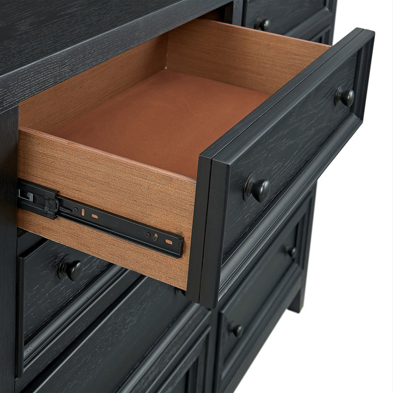 Commode 8 tiroirs Ebony, Noir