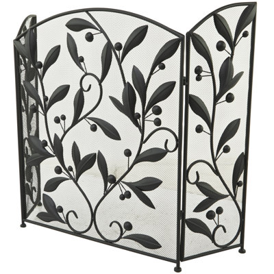 Brinlie 3 Panel Iron Fireplace Screen