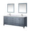 Meuble-lavabo gris foncé l 80 po x P 22 po, comptoir en marbre, robinet, miroir de 30 po à gratter et teindre, unité de salle de bain relaxante de 80 po et 22 po avec comptoir, ajout confortable-88610758