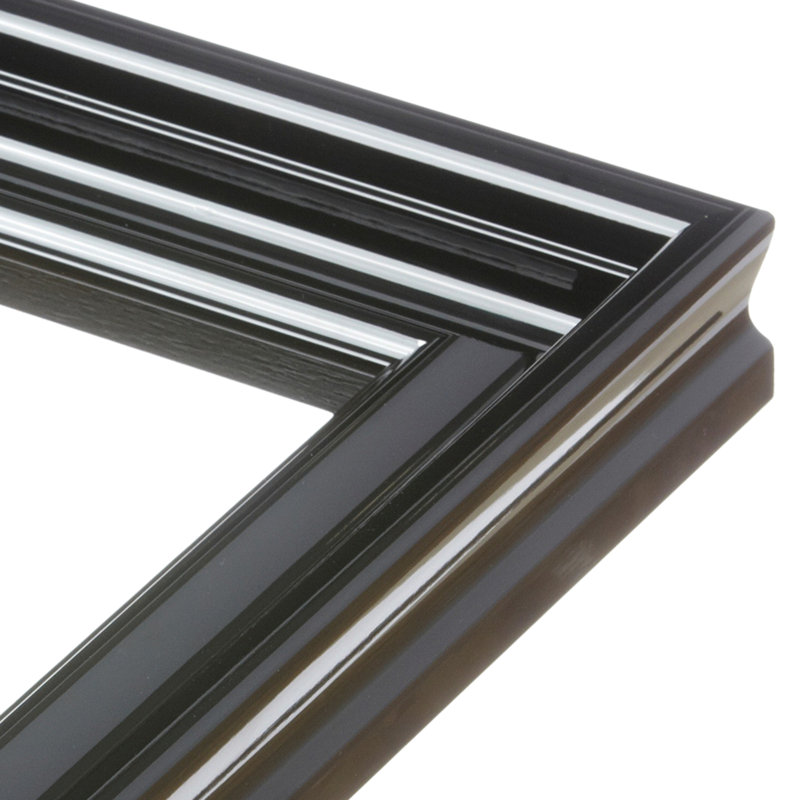 Lilli Wood Beveled Picture Frame with Mat, Black, 8" x 10", 16" x 20"