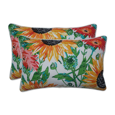Sunflowers Sunburst Floral Outdoor Throw Pillow