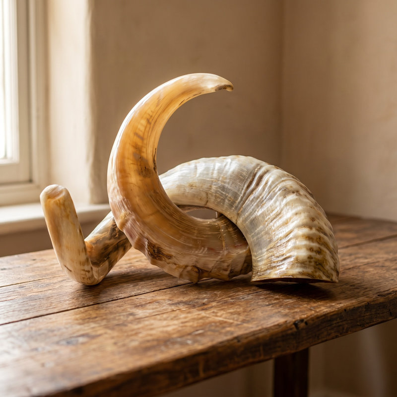 Pair of Polished African Merino Horn