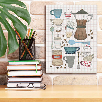 «Red Coffee Barrel I V2 Gingham» par Courtney Prahl, art mural sur toile