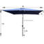 Parasol de patio rectangulaire de 6 pi x 9 pi - imperméable à l'eau à l'extérieur, manivelle et inclinaison faciles, pour piscine de jardin, abri imperméable, construction avec piscine à bouton-poussoir-121047287