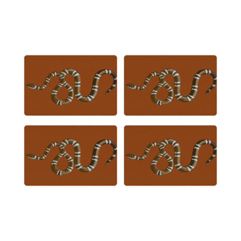 Serpent Burnt Orange Rectangle Tabletop Set