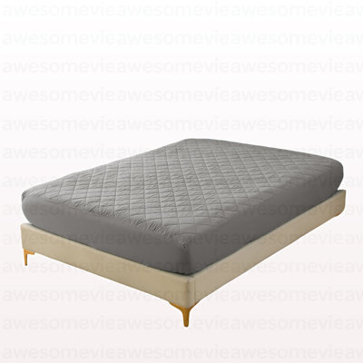Protège-matelas imperméable à ultrasons Diamond Grid gris taille T