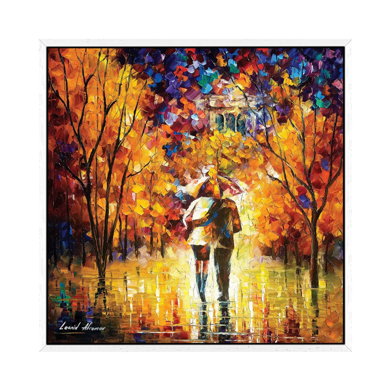 London Saint James Park I by Leonid Afremov - Painting on Canvas, 66.04 cm H x 66.04 cm W, White Framed Canvas
