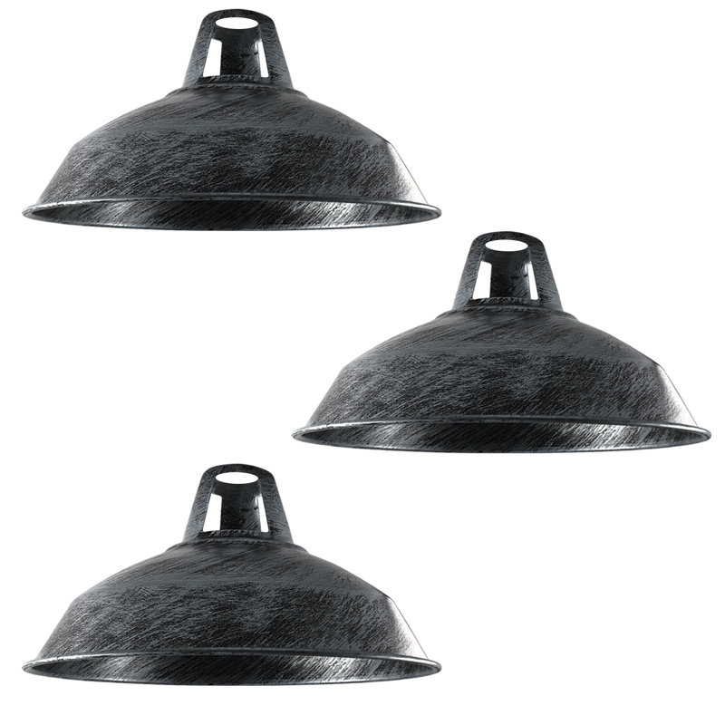 Buckleys 16cm H Metal Bowl Pendant Shade ( Uno ), Brushed Silver