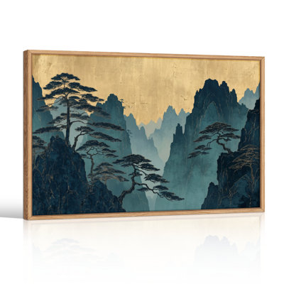 Ensemble de 1 tableau sur toile représentant un pin des montagnes