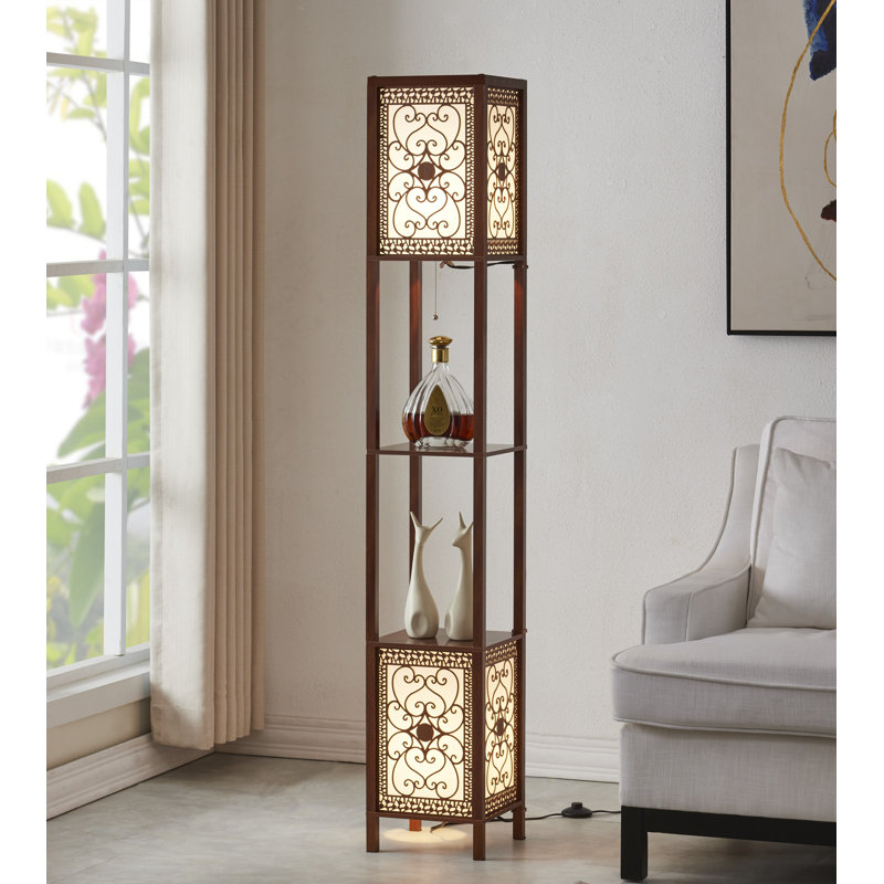 Lampe sur pied colonne 64 ", Noyer