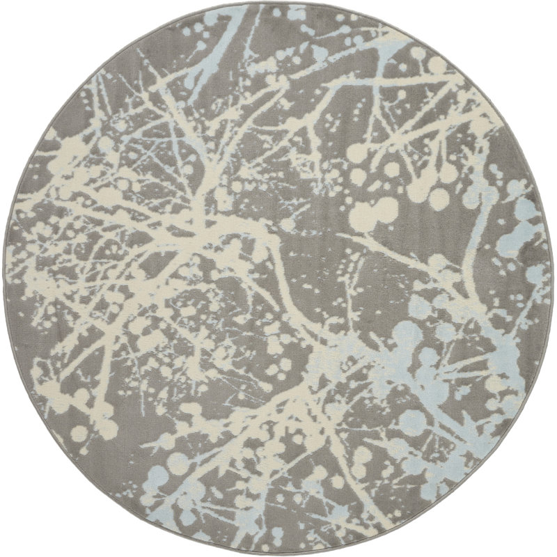 Tapis gris Sheron, Rond 5 pi 3 po