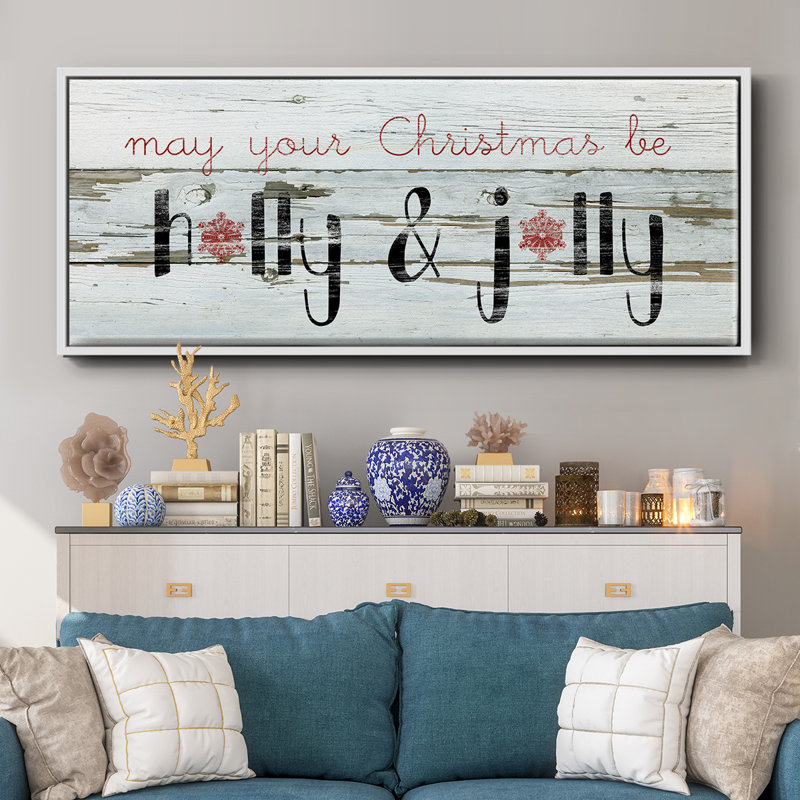 Holly & Jolly - toile encadrée, H 20 po x l 50 po