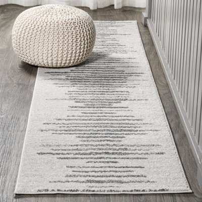 Errol Aya Berber Stripe Geometric Cream/Gray Rug