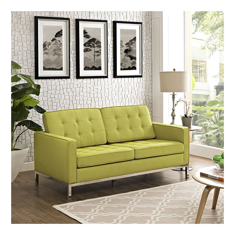 Causeuse rembourrée en tissu Loft, Herbe de blé