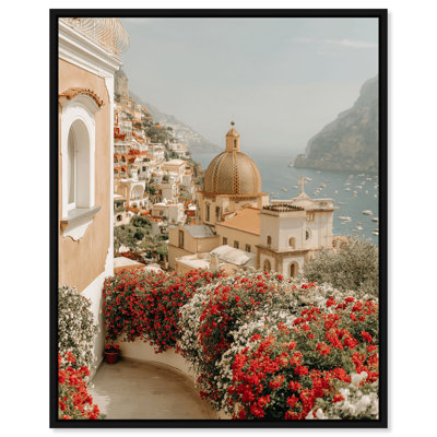 Clifftop Crimson I Canvas Nautical & Beach Print by Oliver Gal, Black Frame, 16 x 20