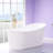 66'' W,68 GALLONS Freestanding Acrylic Soaking  Bathtub With Drain And Overflow Holes