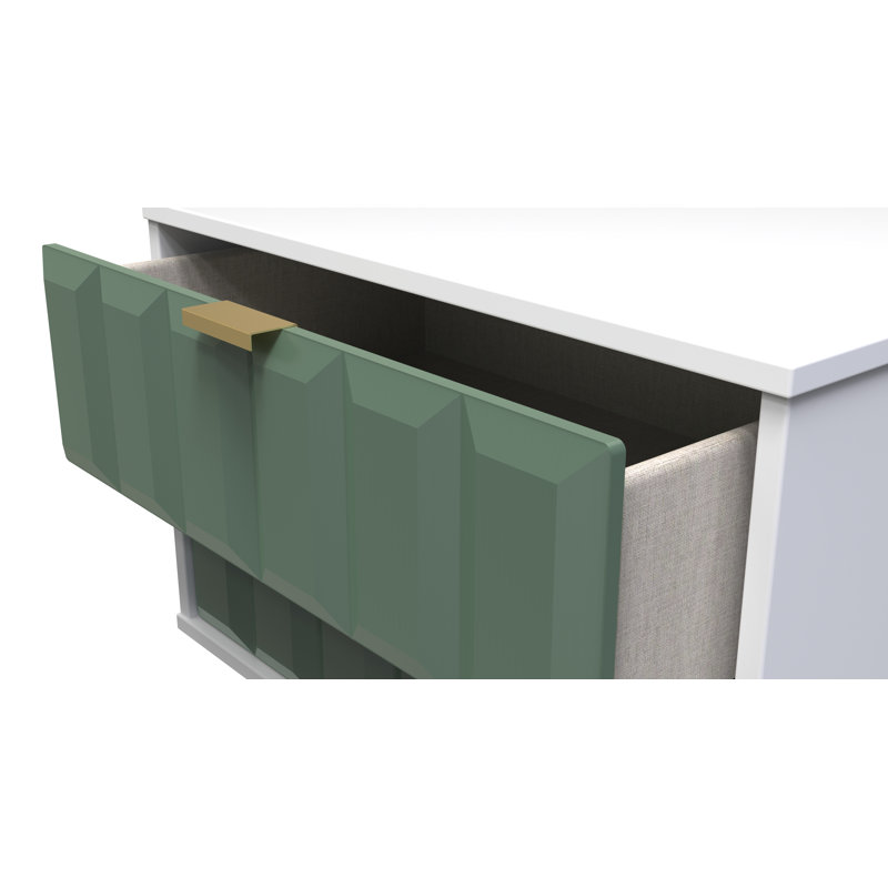Allem 2 Drawer Midi Chest (Ready Assembled), Labrador Green/White