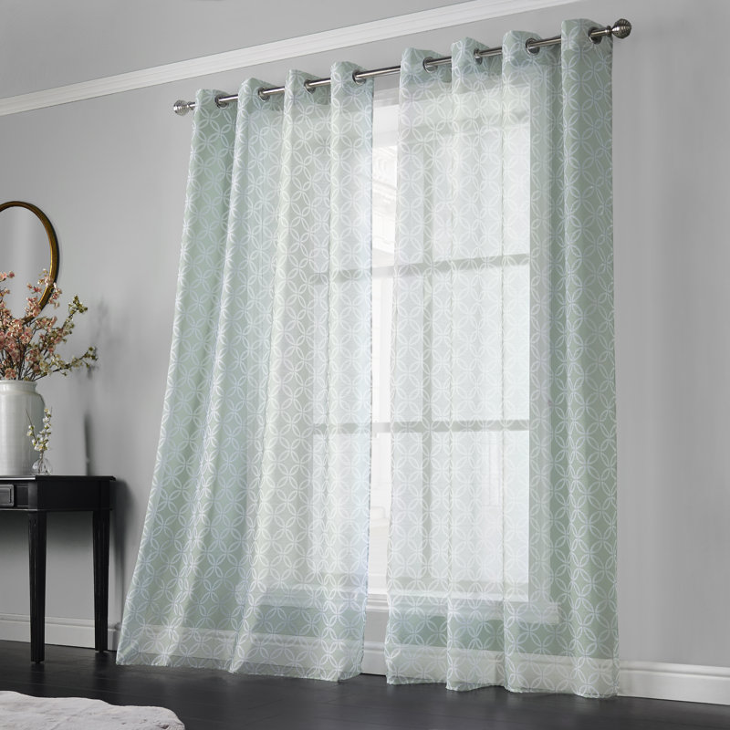 Beatriz Sheer Curtain Pair, Sage