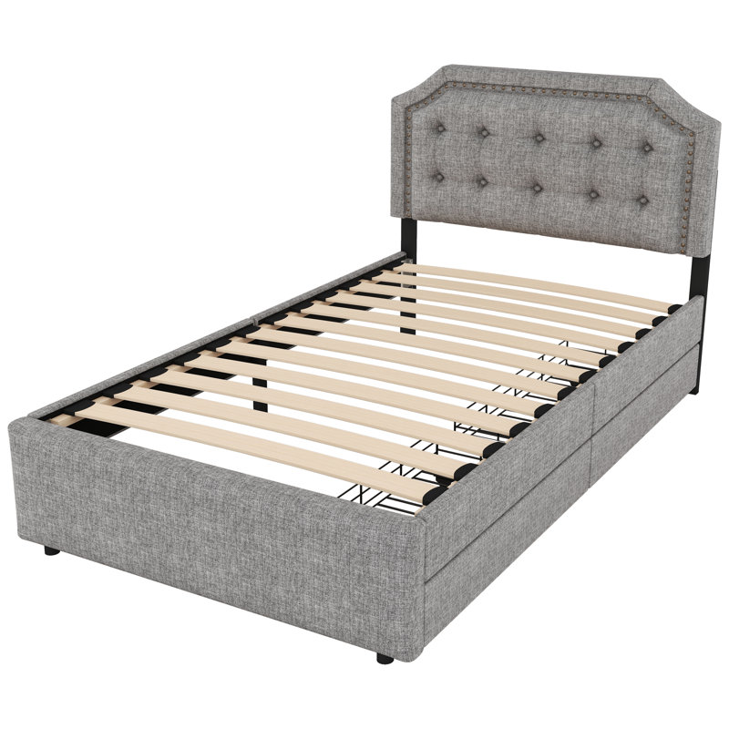 Sakath Upholstered Storage Bed, Grey