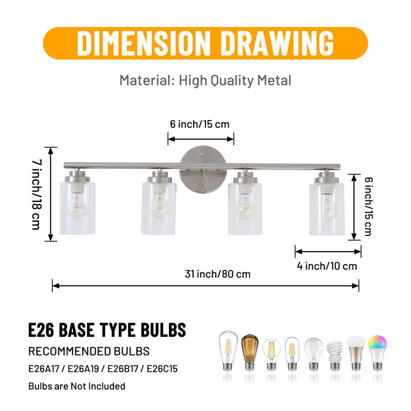 4 - Light Dimmable Vanity Light
