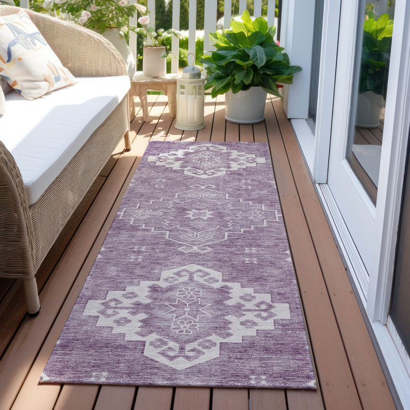  Tapis de porte d'extérieur antidérapant Malchow, Tapis de couloir 2 pi 3 po x 7 pi 6 po