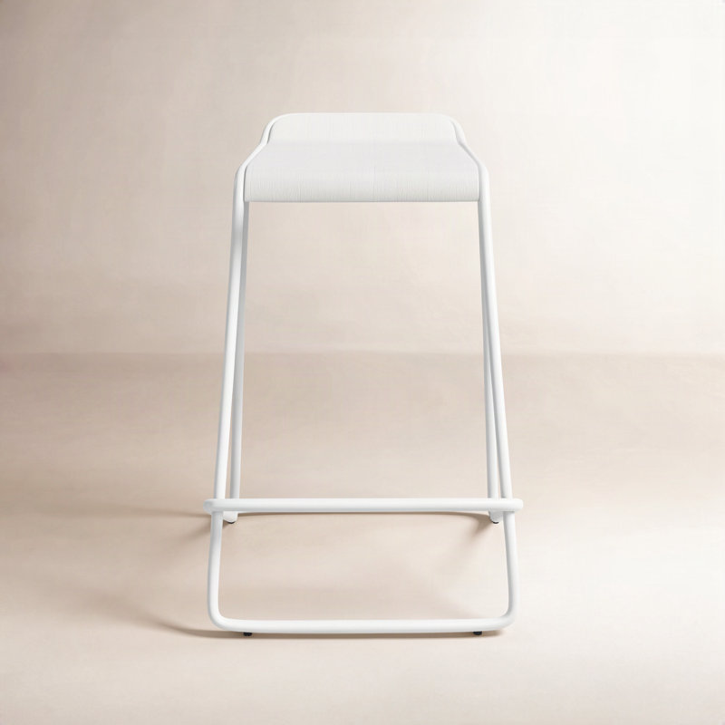 Ready Stool with Metal Frame, White, Counter Stool (25" Seat Height)