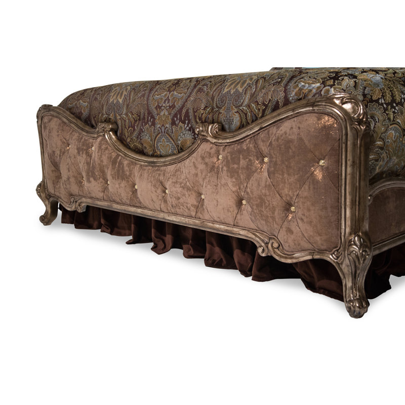 Upholstered Scalloped Bed, Champagne, Queen