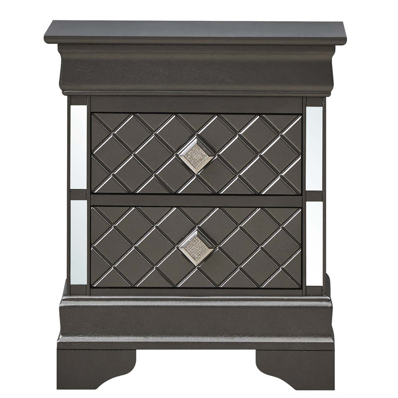 Nightstand With Spacious Drawers For Ultimate Convenience, Grey