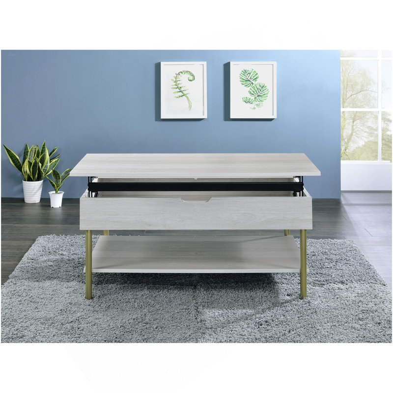 Whitman - Table basse à plateau relevable - Blanc