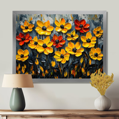 Yellow And Grey Poinsettias Field Of Radiance II - Poinsettias Wall Art