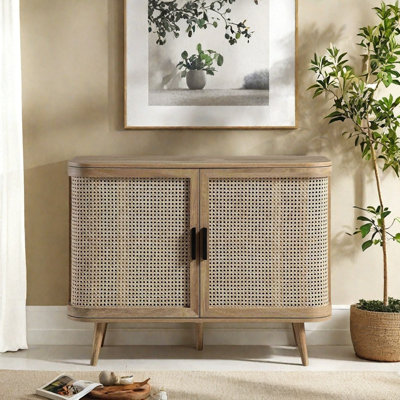 Armoire d'entrée rétro en rotin