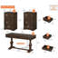 Bureau à domicile de 60 pouces de style rétro avec 2 tables d'appoint de style campagnard avec tiroir et porte de grange pour le rangement des documents-41319889