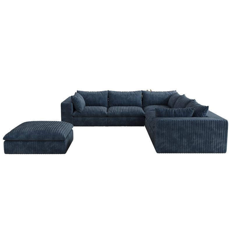 Canapé 118,2 po Cloud, Tissu bleu