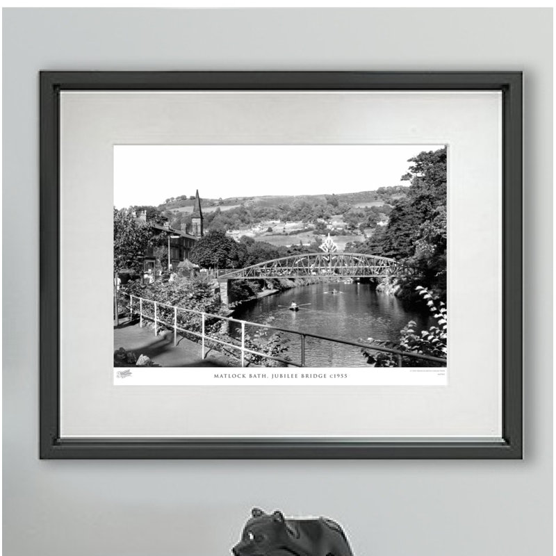 Matlock Bath, Jubilee Bridge C1955 - Single Picture Frame Print, 60cm H x 80cm W x 2.3cm D