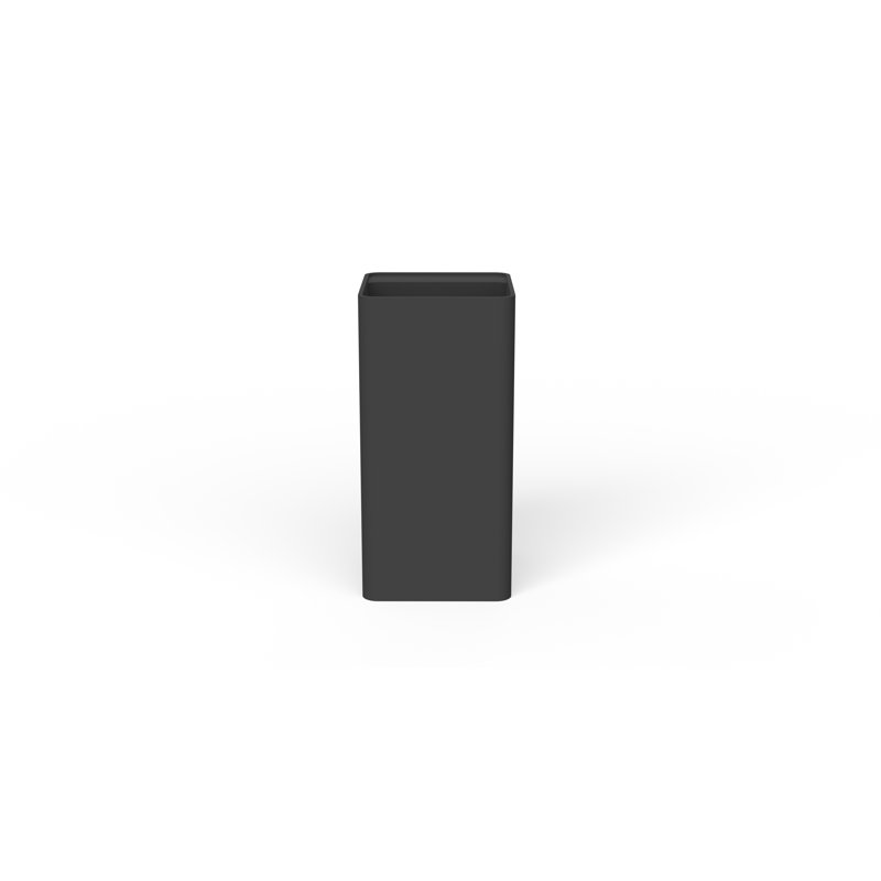 Badeloft Square Stone Resin Freestanding Pedestal Bathroom Sink SB-01-A-MBLK in Matte Black, Matte Black