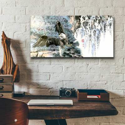 'Bald Eagle Over Cascading Waterfalls' by River Han, Acrylic Glass Wall Art