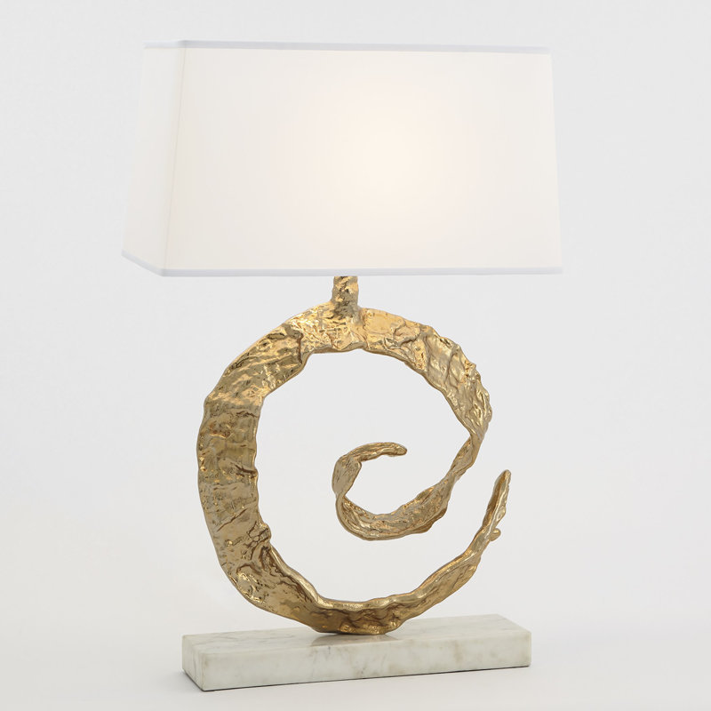 Swirl Lamp, Brass/White