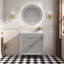 Fully Assembled 36" Grey Freestanding Single Sink Bathroom Vanity With 2 Handle Sets And Engineered Marble Top-522583713-522583717-522583718