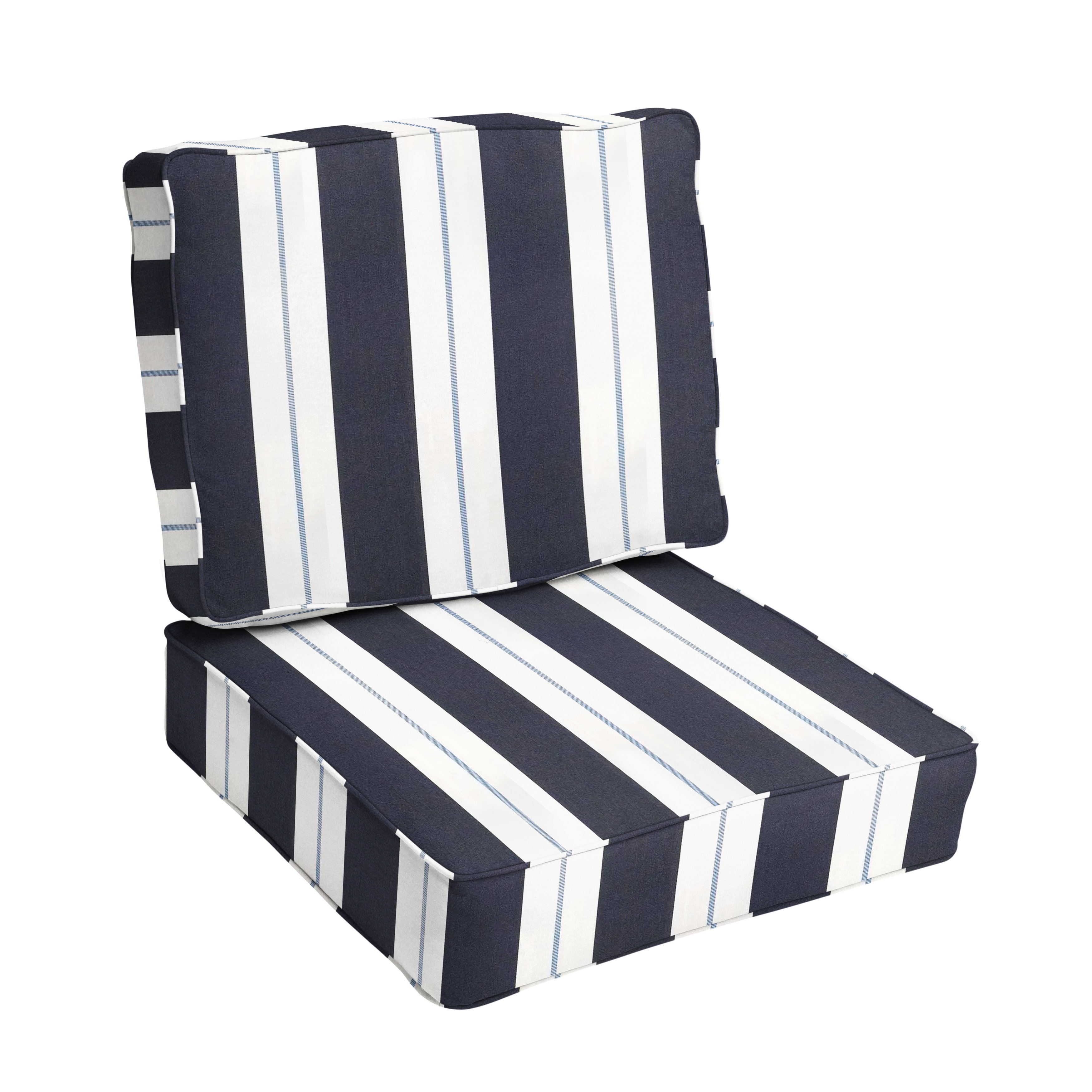 Deana Indoor/Outdoor Sunbrella Seat/Back Cushion Set Birch Lane Fabric: Beige Stripe Sunbrella , Size: 25 W x 25 D