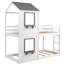 Lit superposé simple blanc avec aire de jeu - dessus en bois et base sécuritaire-523540212