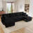 Brunella Corduroy Sleeper Sofa Sectional Sofa Bed With Storage Seat-1005291801