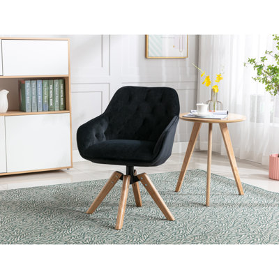 Fauteuil pivotant rembourré capitonné avec accoudoirs l 22,44 po Alvester