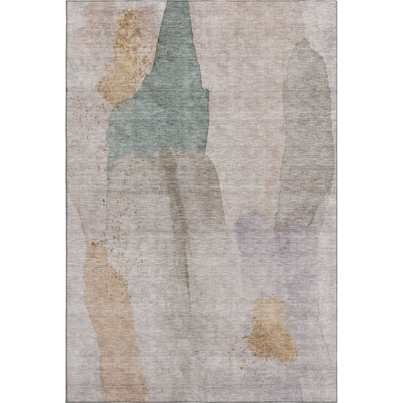 Tapis abstrait lavable à la machine Premium Mouton, Rectangle 10 pi x 14 pi