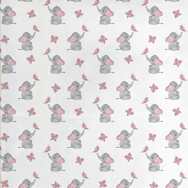 Tissu de chambre d’enfant éléphant, l 58 po x L 108 po