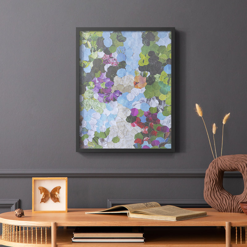 Iris Garden, reproduction encadrée - bois massif, Noir, H 20 po x l 16 po