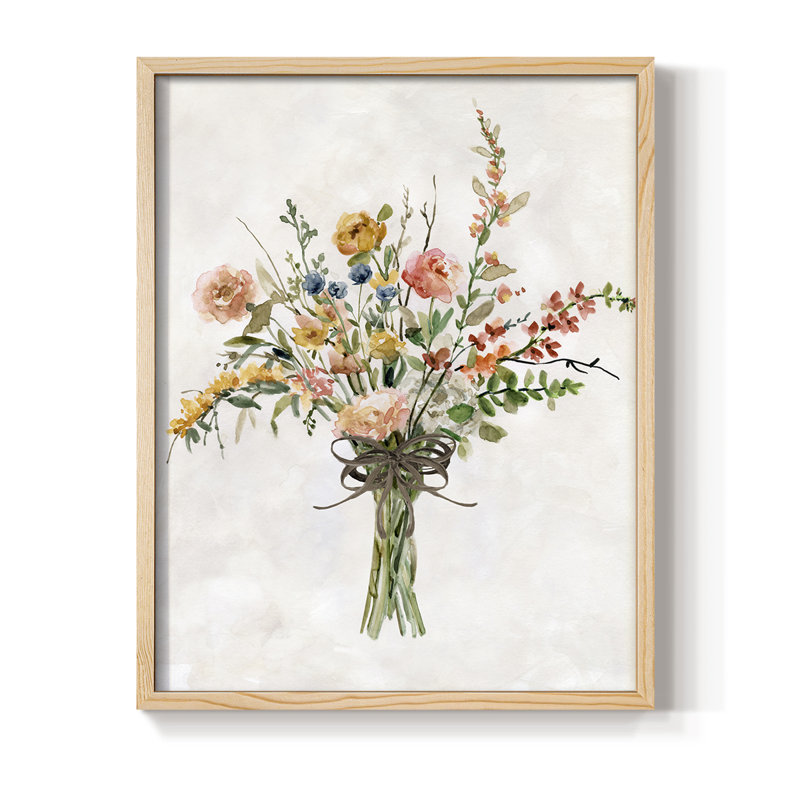 «Favorite Picks Bouquet I», reproduction encadrée - bois massif, Naturel, H 30 po x l 24 po
