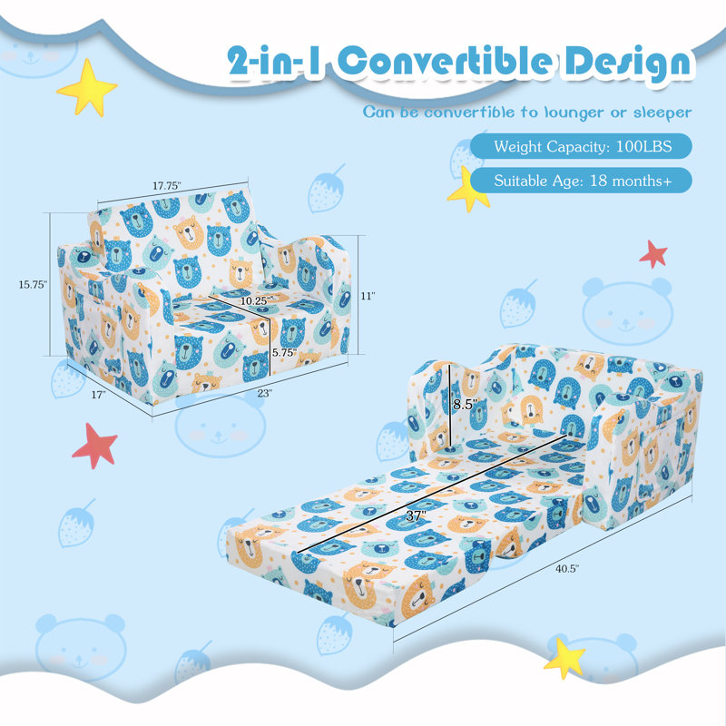 2-In-1 Convertible Kids Sleeper Chair